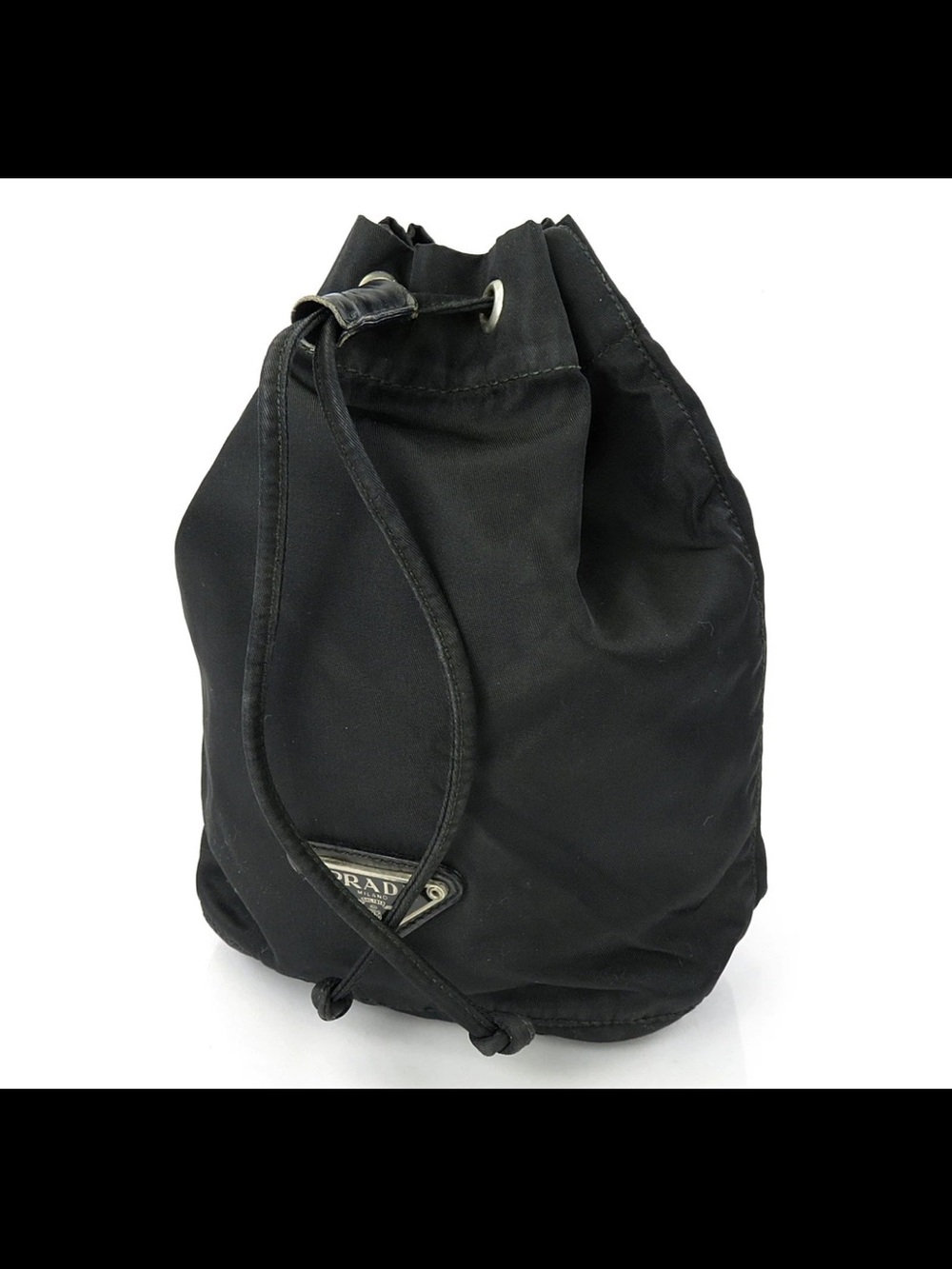 Prada Black Nylon Drawstring Toiletry Pouch